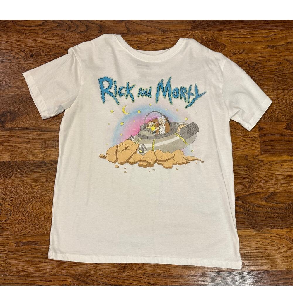 Adult Swim Rick & Morty Graphic T-Shirt Women's Medium White TV Tee